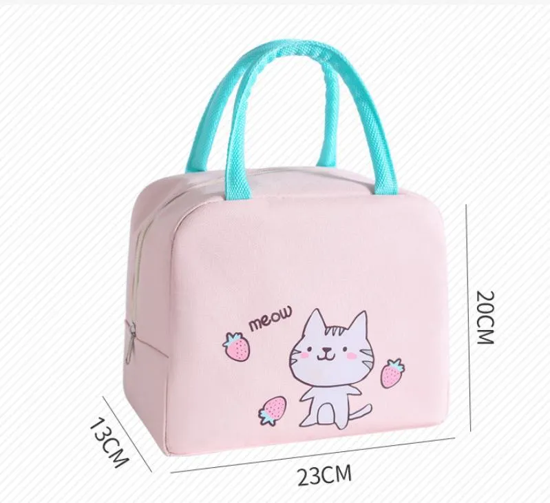 New 600d Oxford Cute Trending Recycle Cooler Bag with Custom Printed Logo Aluminum Foil Lunch Tote Bento Bag
