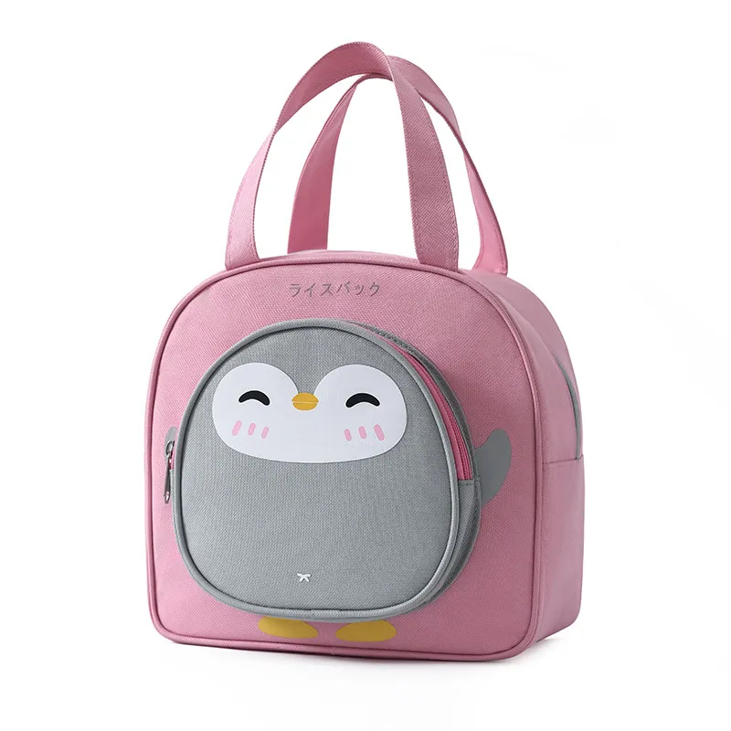 Oxford Cloth Cartoon Animal Lunch Cooler Bag Customizable Waterproof Insulation Lovely Little Penguin Bento Bag