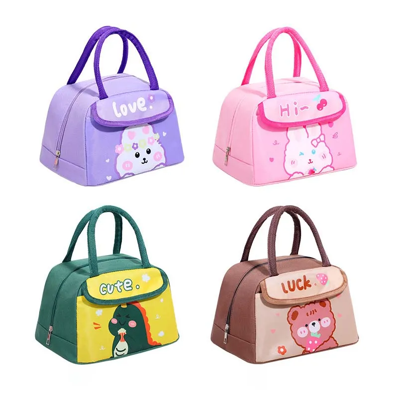 New Cute Cartoon Animal Insulation Bag Large Capacity Portable Kids Lunch Cooler Bag Students Thermal Bento Meals Food Bag