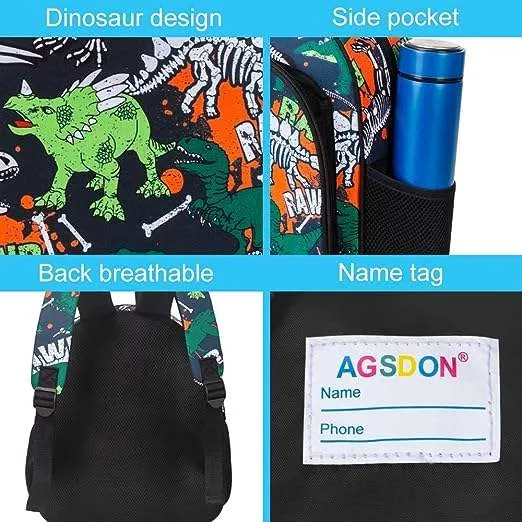 Custom Logo Children School Bags Dinosaur Pattern Toddler Kids Backpack Colorful Children Schoolbag for Boys