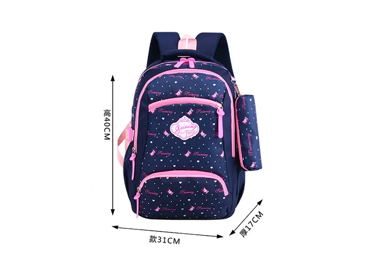 Child Waterproof Backpack Girls Bag New Kids Schoolbag Set