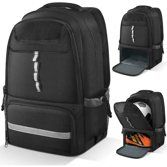 Wholesale Sport Gym Outdoor Custom Logo Waterproof Big Capacity Bag with Shoes Compartment Football Backpack