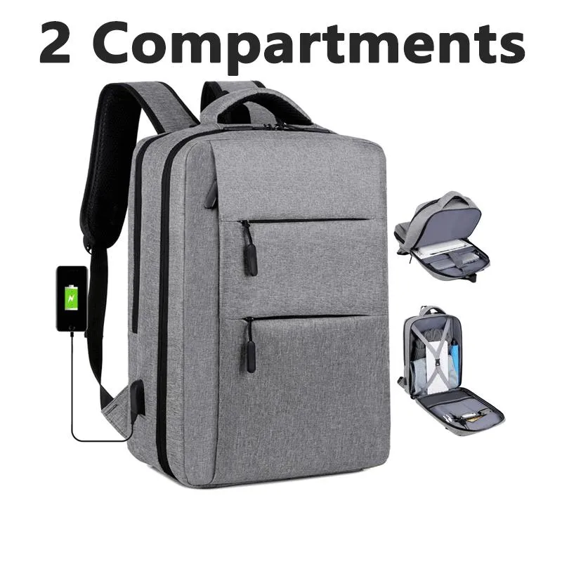Backpack Laptop Bag Market Polyester Travel Business Bookbag Anti Theft Backpack with USB Charger Port