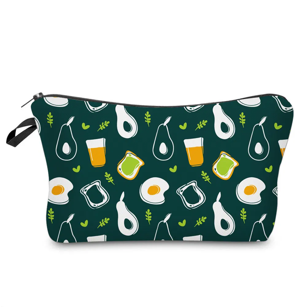 Large Capacity Cartoon Cute Avocado Pencil Pouch Make up Cosmetic Bag for Girls