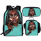 Girls Backpack for School Black Art African Girls Design Bagpack Children 3PCS/Set Schoolbag Bookbag