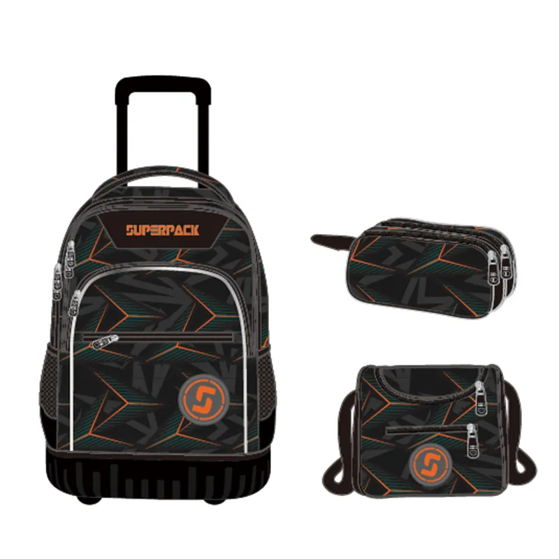 Customized Fashion High Capacity School Bags for Students Kids Backpack Bag Set School Trolley Bag