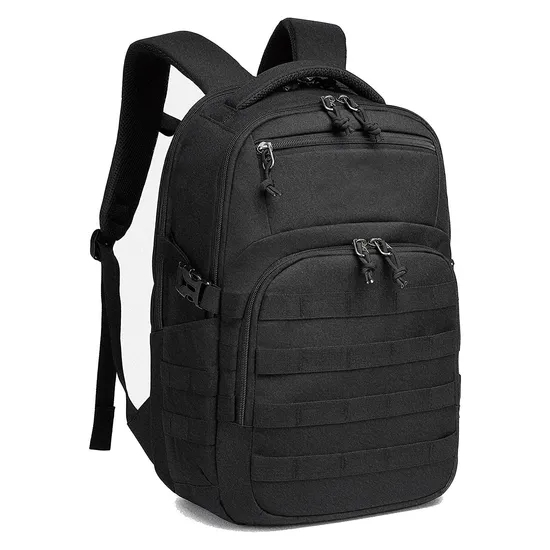Black Polyester Waterproof Big Capacity Tactical Backpack Bags for Men Travel Outdoor