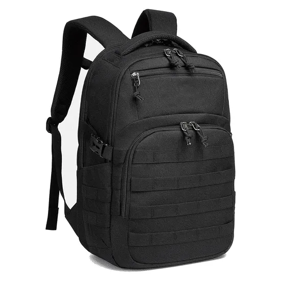 Black Polyester Waterproof Big Capacity Tactical Backpack Bags for Men Travel Outdoor