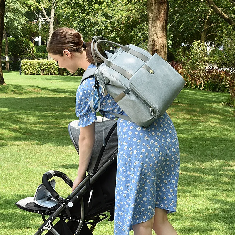 Customized Double Shoulder Mommy Bag Large Capacity Mother and Baby Supplies Storage Backpack