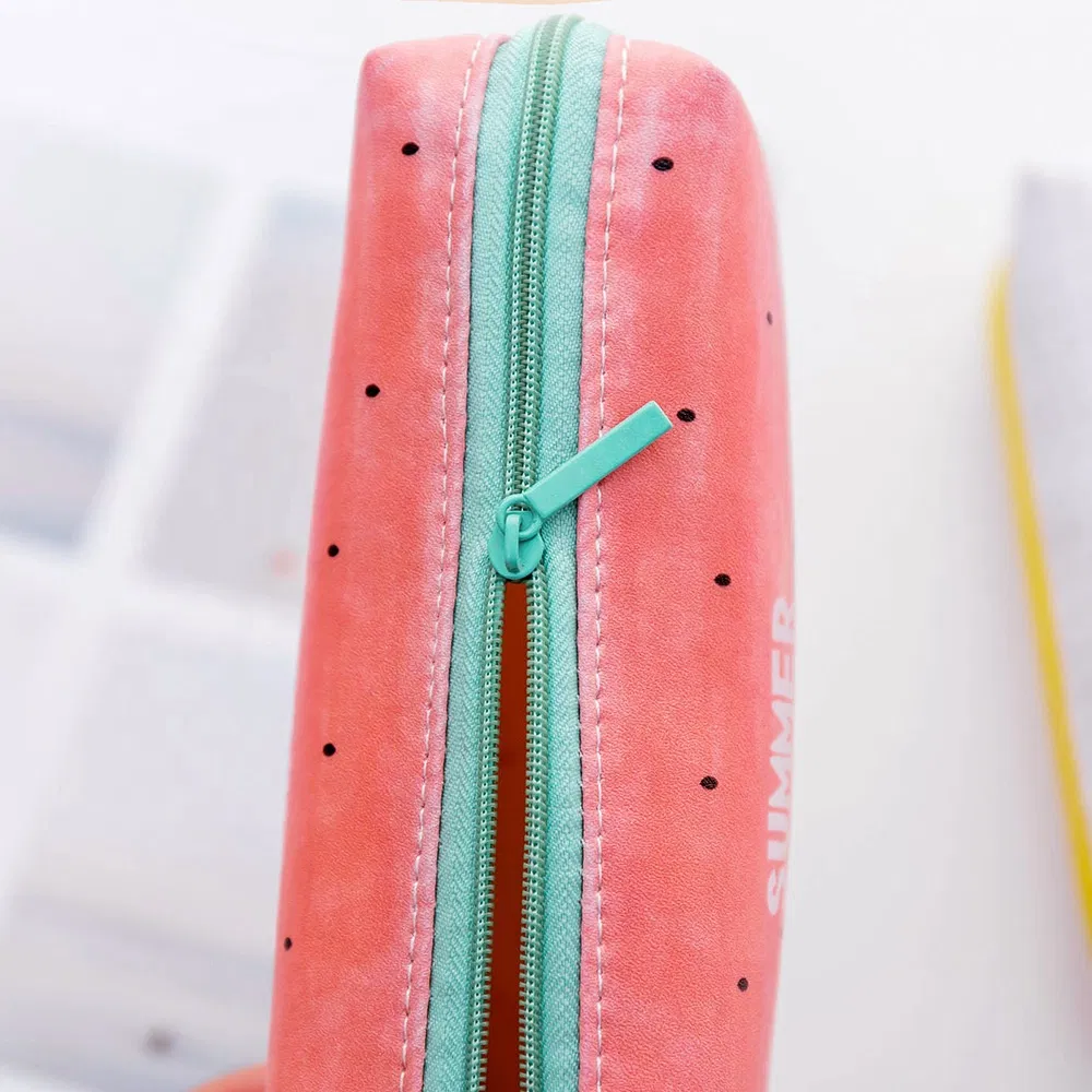 Large Capacity Stationery Storage Bag Cute Fruit Printed Leather Pencil Case
