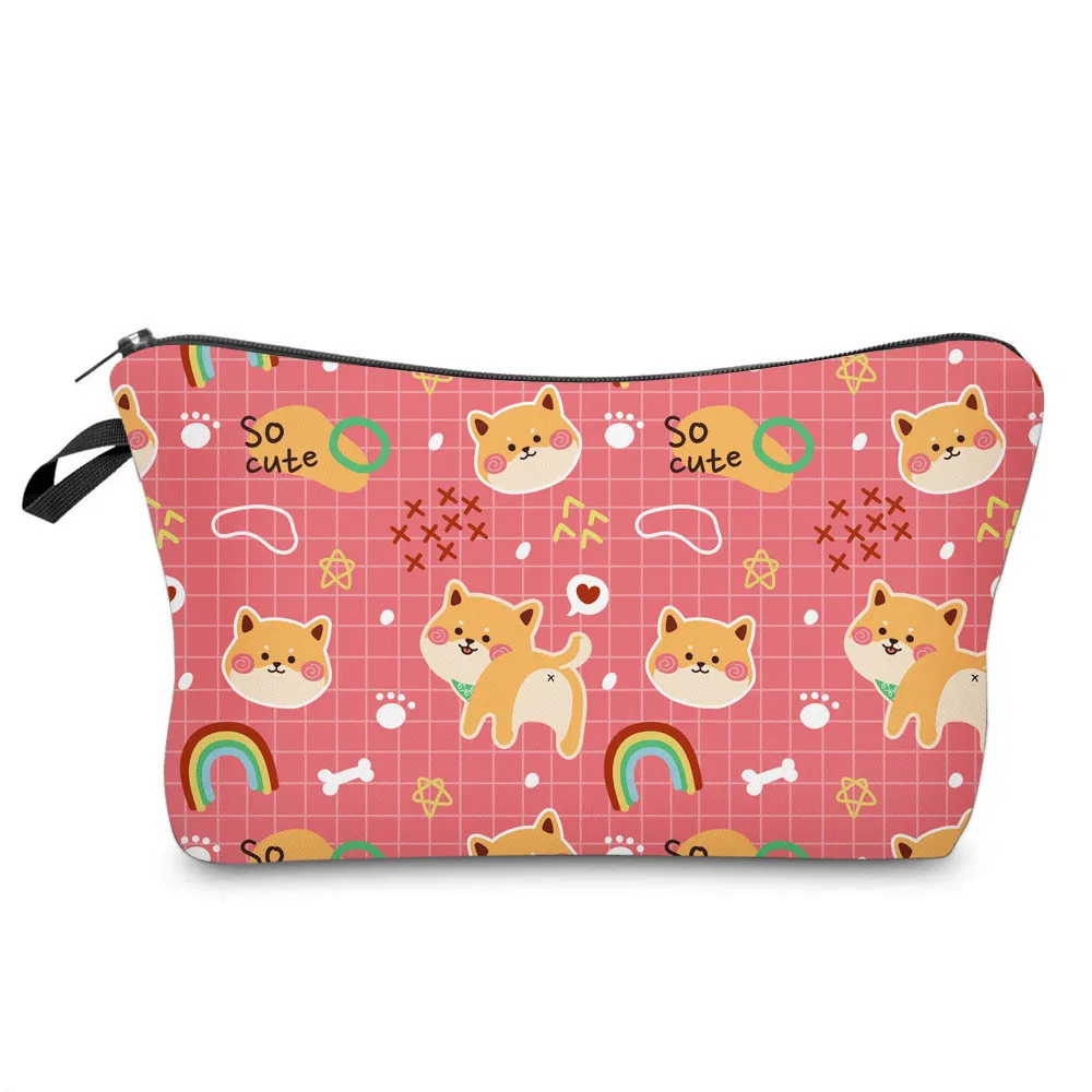 2023 New Customized Cartoon Cute Dog Pencil Pouch Lady Cosmetic Makeup Bag