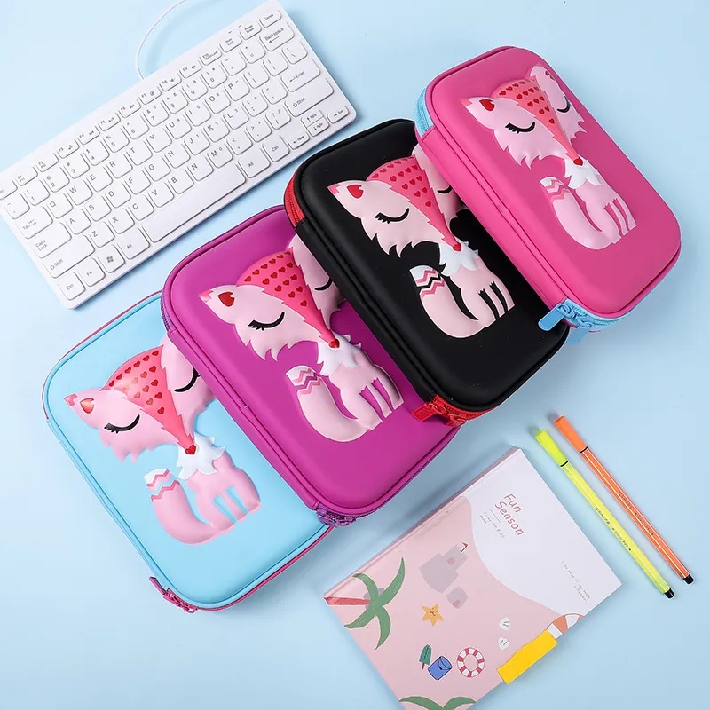 Kids Pencil Case School Pencil Cases Stationery Estuche 3D Space Pen Case Unicorn School Supplies Pencil Box
