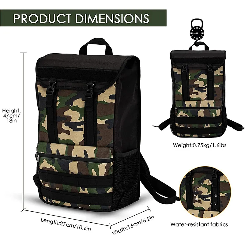Factory Customized Outdoor Sports Camouflage Skateboard Storage Backpack