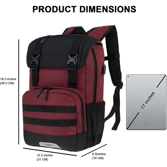 Travel Tactical Laptop Leisure Backpack 17 Inch Laptop Bag