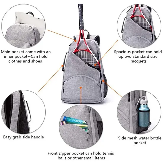 Factory Customized New Fitness Bag Tennis Racket Backpack Waterproof Oxford Cloth Leisure Sports Backpack