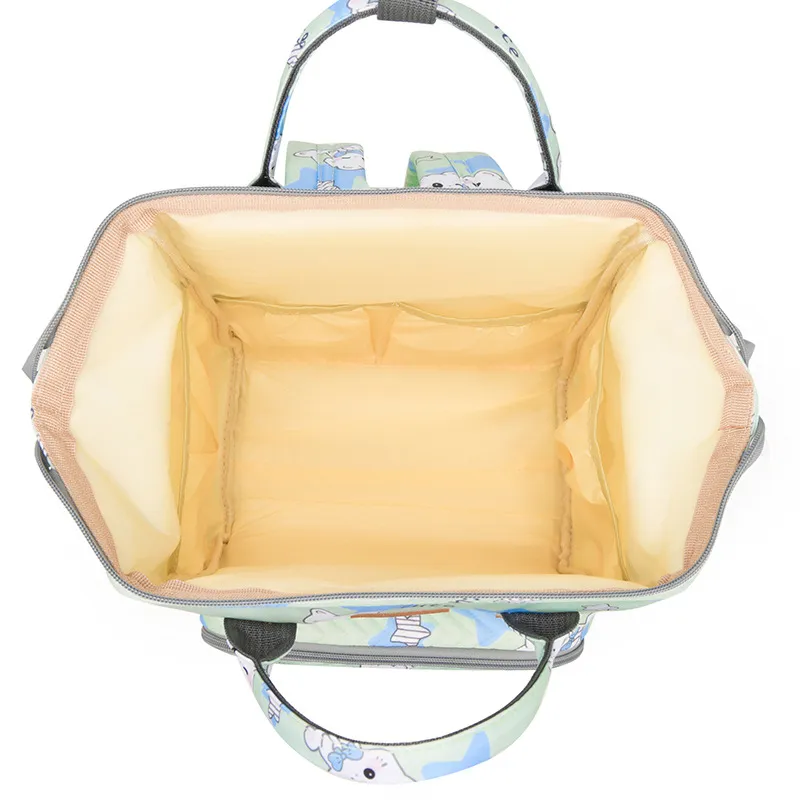 Trendy Wave Pattern Mommy Bag Large Capacity Lightweight Baby Diaper Backpack