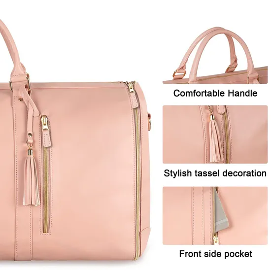 New Women Folding Suit Travel Bag Multi Functional Storage Large Capacity PU Handheld Luggage Bag