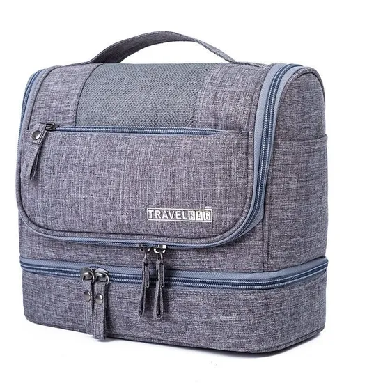 New Travel Double Open Portable Wash Storage Bag Dry Wet Separation Waterproof Hook Wash Bag