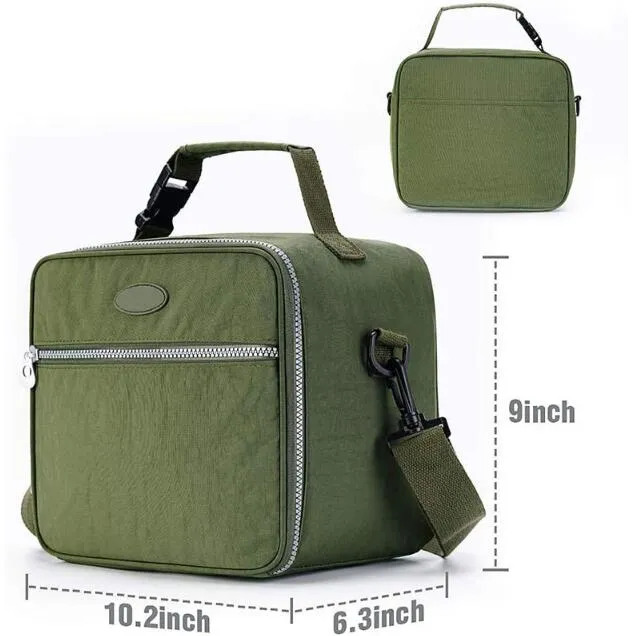 Custom Printed Lunch Bag for Office Travel Picnic Portable Food Takeway Shoulder Bag Thermal Insulated Cooler Bag