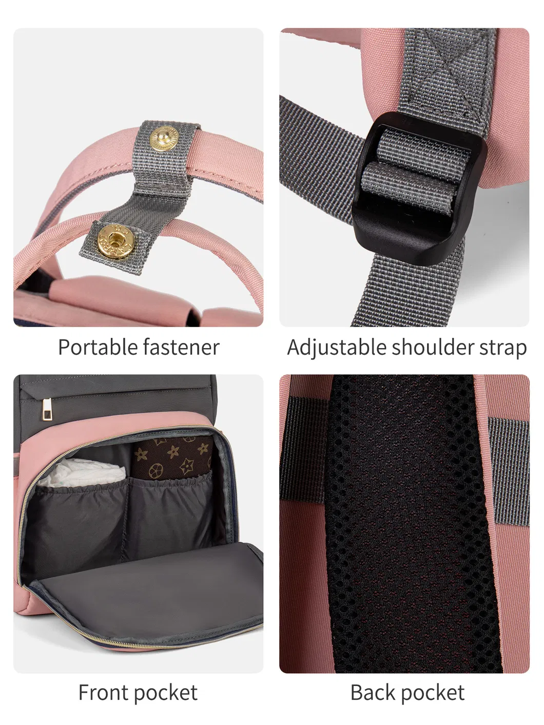 Portable Mommy Bag with Large Capacity and Multifunctional Functions for Outdoor Insulation Diaper Bag