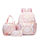 New Oxford Cloth Backpack Student Large Capacity Three Piece Set Printed Campus Backpack for Women