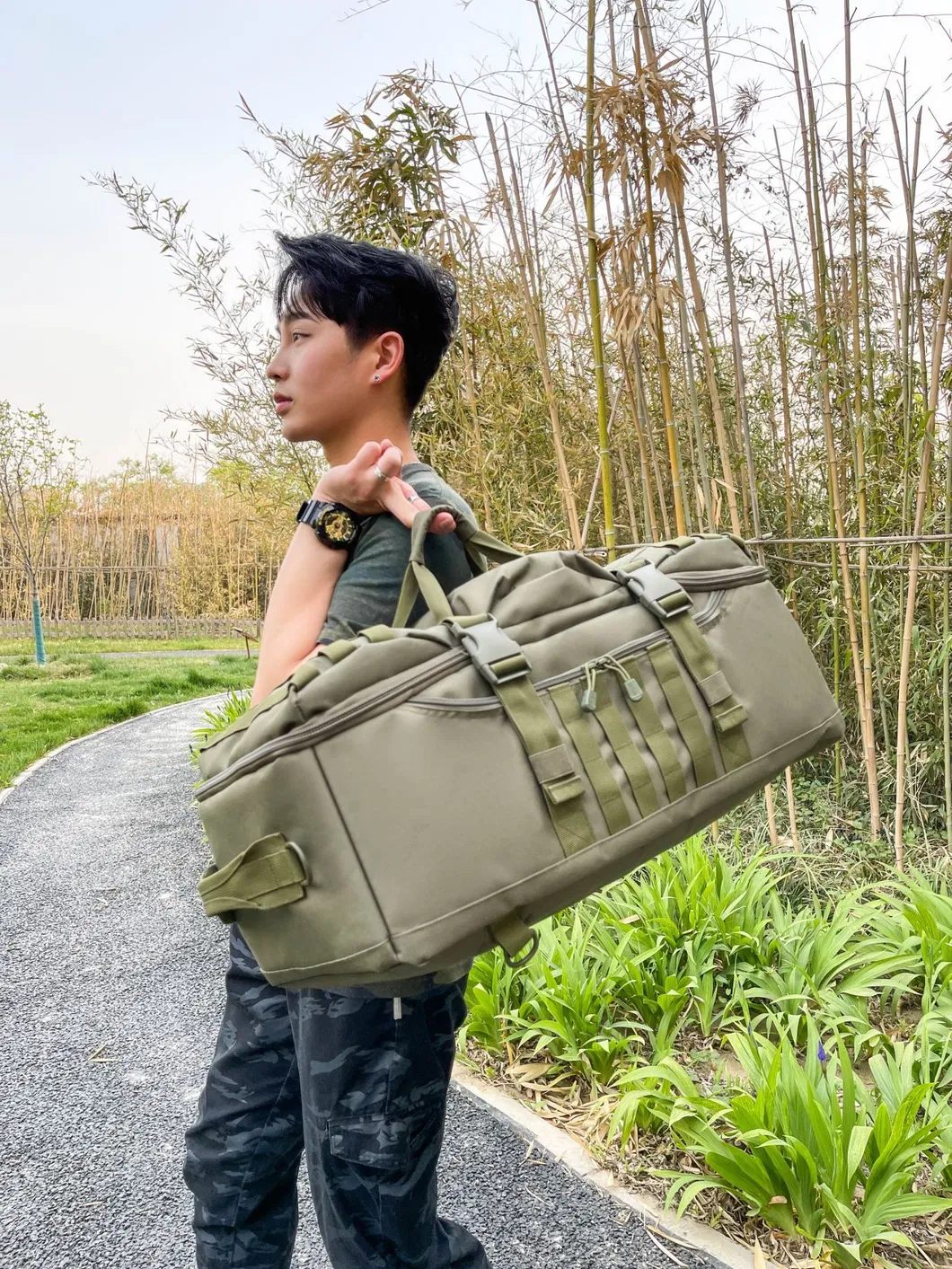 Large Capacity Multifunctional Camouflage Backpack for Hiking and Mountaineering