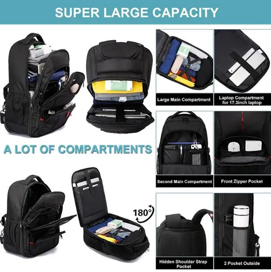 Waterproof Wheeled Travel Laptop Backpack Carry on Luggage Bag Trolley Suitcase Business College School Computer Rolling Backpack