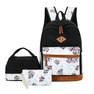 New Casual Backpack Three Piece Set with Large Capacity Student Backpack