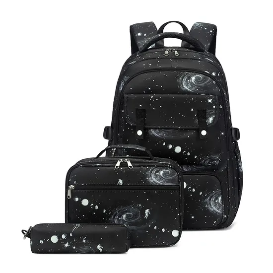 Middle School Student Backpack Female Unicorn Customized Crossbody Bag Pen Bag Three Piece Set