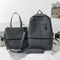 Trendy Fashionable Leather Film Large Capacity Middle School Student Three Piece Set Backpack