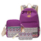 Three Piece Set of Leisure Canvas Backpack for Female Students Mother Bag High School Lunch Bag