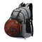 Oxford Cloth Basketball Backpack USB Charging Port Splash Proof 15.6-Inch Computer Backpack
