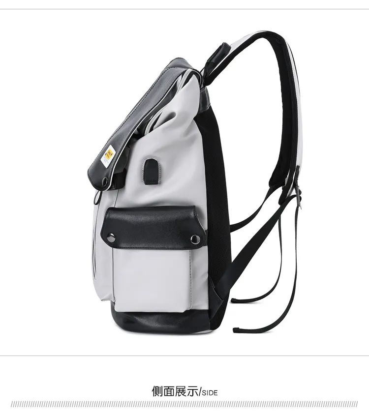 15.6-Inch Computer PU Backpack Large Capacity Splash Proof Backpack
