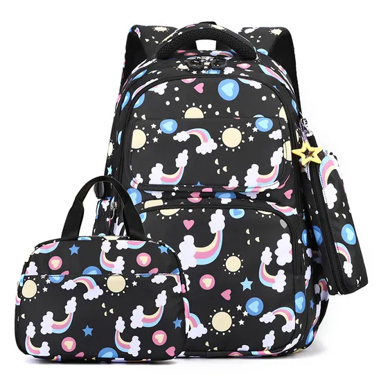 Three Piece Primary School Backpack Set Lightweight Large Capacity Backpack