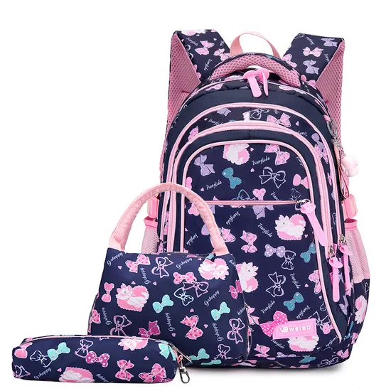 Factory Customized Three Piece Set of Fashionable Printed Backpacks for Students