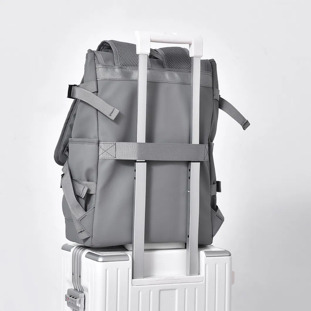 2024 New Mens Lightweight Large Capacity Business Reflective Stripe College Student School Backpack