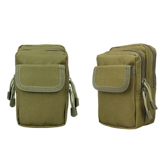 Outdoor Sports Waist Bag Wear-Resistant and Waterproof 5.6-Inch Double-Layer Mobile Phone Bag Molle Tactical Bag