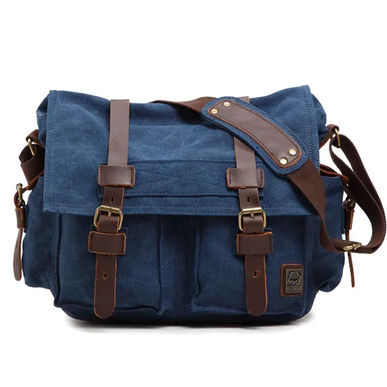 Men′s One Shoulder Crossbody Canvas Bag DSLR Photography Digital Camera Bag