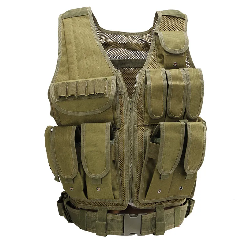 Summer Training Lightweight Multifunctional Outdoor Camouflage Triple Pocket Tactical Vest