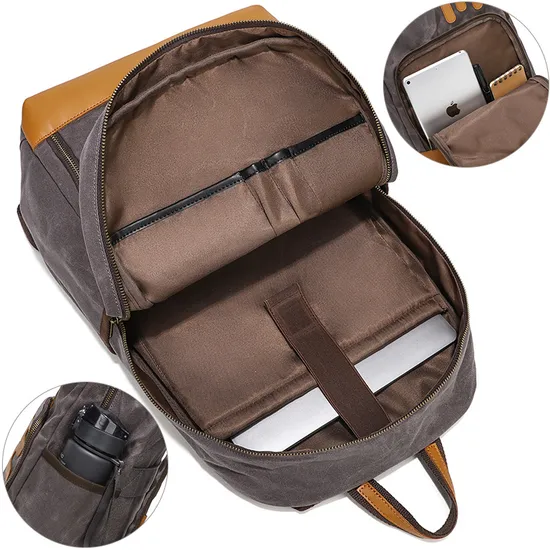 Men Backpack Multifunctional Large Capacity Casual Backpack Retro Canvas Backpack