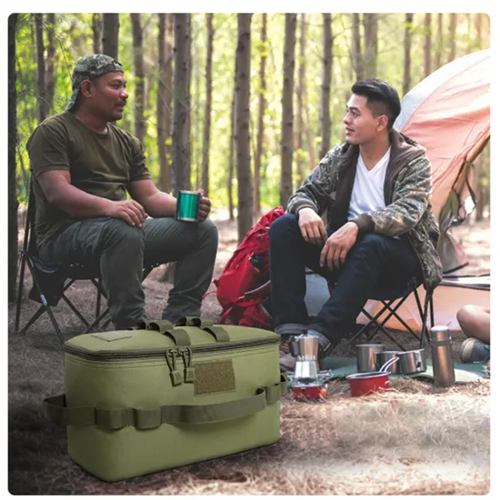 Outdoor Camping Molle Storage Bag Gas Stove Can Pot Carrying Basket Bag Picnic Bag Cooking Utensil Storage Bag
