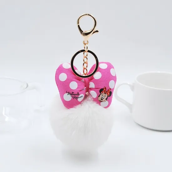 New Color Rex Rabbit Leopard Bow Bag Keychain Fashion Plush Car Hanging Manufacturers
