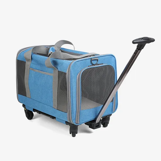 2024 Luxury Airline Approved Trolley Expandable Mesh Travel Pet Carrier Bag for Cats Dogs and Small Animals