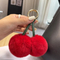 New Fashion Fur POM POM Faux Rabbit Fur Key Fluffy Puff Cherry Leaf Key Chains