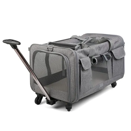 Custom Airline Approved Expandable Premium Cat Dog Bags Pet Carrier on Wheels