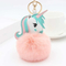 Fur Ball Horse Keychain Pompom Rabbit Fur Ball Key Chain Fluffy Car Pendant Bag Charm Gift Plush Fur Keychain
