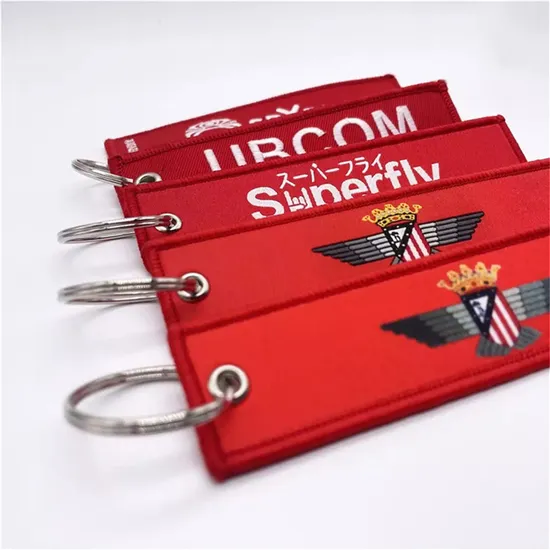 Fashion Souvenir Fabric Strap Keychain Cheap Handmade Custom Fabric Keychains with Logo