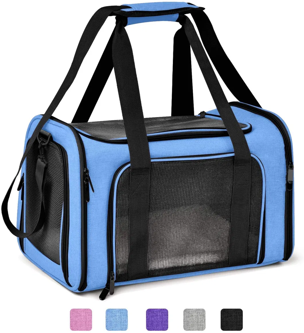 Factory Custom Portable Pet Outdoor Travel Soft Sided Foldable Breathable Small Dog Cat Bag