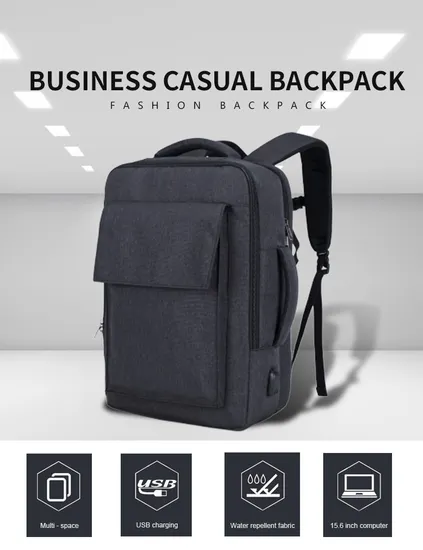 Wholesale Custom Brand Laptop Business Backpack College School Bag with USB Charging Port