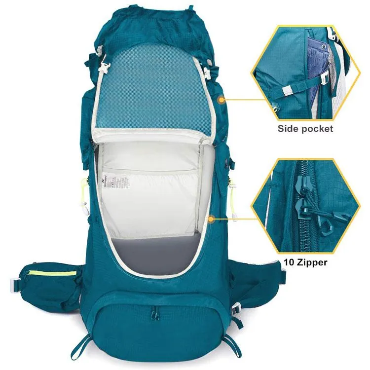 Factory Custom Multifunctional Sport Backpack 60L Outdoor Travel Climbing Hiking Backpack